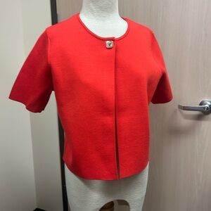 Zara Vibrant Red Short Sleeve Cardigan
